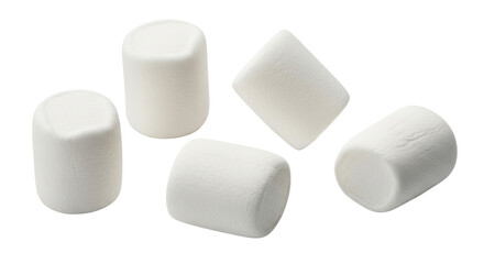 Isolated marshmallows, sweet confections, tasty treats ready for roasting on a campfire