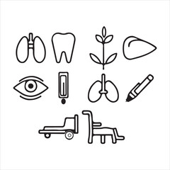 set of medical icons and symbols.