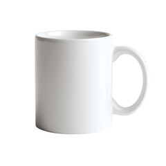 White Ceramic Coffee Mug with Minimalist Design on Studio Light, Everyday Drinkware, isolated on transparent background
