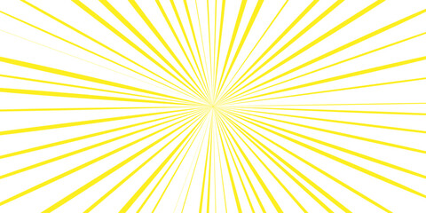 Abstract yellow starburst explosion background with sharp radiant beams. Energetic sunshine effect for celebration themes, posters, fireworks style, summer vibes, digital artwork, and dynamic graphic 