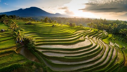 Fototapeta premium terrace rice fields bali indonesia