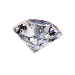 Sparkling Diamond with Brilliant Facets, Luxury Gem, isolated on transparent background