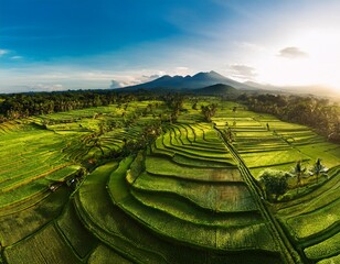 experience bali s vibrant greenery and picturesque fields from a breathtaking aerial perspective