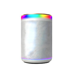 Sleek Smart Speaker with LED Ring, Contemporary Home Device, isolated on transparent background