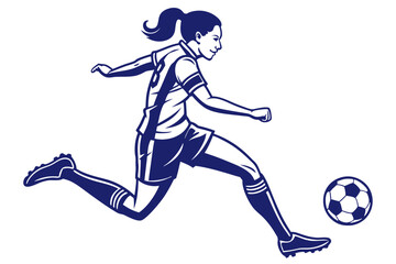 Female Soccer Player Vector Illustration Minimal Sport Design