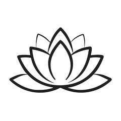 Calm Lotus Icon Vector Illustration Minimalist Floral Design