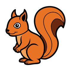 Cute Orange Squirrel Rodent Animal Cartoon Vector Illustration