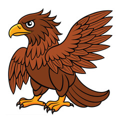 Powerful Eagle Mascot Spreading Wings for a Sports Team Emblem