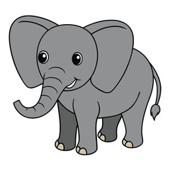 Adorable Baby Elephant Cartoon Character for a Nursery Wall Art