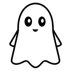 Spooky Cute Ghost Vector Art Icon for Halloween Decorations