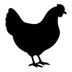 Black and White Chicken Silhouette