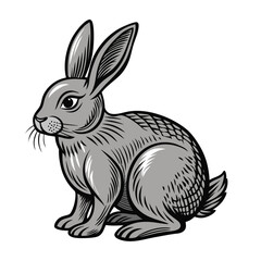Vintage Rabbit Illustration in a Classic Hand Drawn Engraved Style
