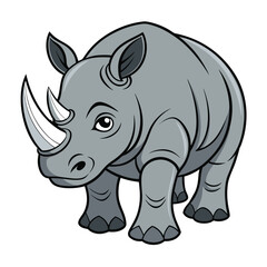 Powerful Rhinoceros Mascot Illustration for a Sports Team Logo