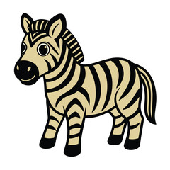 Adorable Baby Zebra Cartoon Character for a Childrens Zoo Book