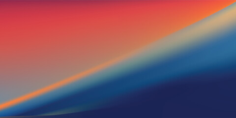 Abstract Sea background. Deep Blue, orange and red color vector banner. Pastel gradient pattern. Blurred light fuzz colorful gradient background