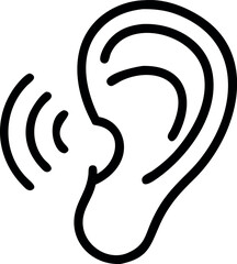 Ear outline icon Vector illustration, Active Listening Icon, Perfect for Communication and Training Graphics