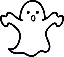Halloween ghost outline icon vector