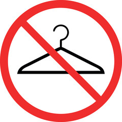No Hanger Icon. Laundry Rule or Direction Illustration As A Simple Vector Sign & Trendy Symbol for Design 