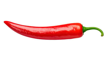 Vibrant red chili pepper, isolated on black
