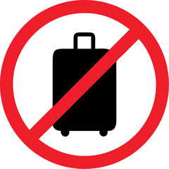 No trolley case allowed sign. Forbidden signs and symbols vector art