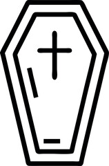 Coffin icon in outline style vector