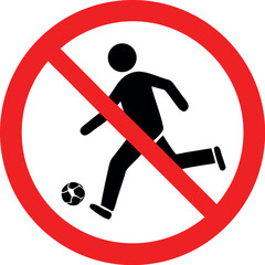 No football sign. Forbidden signs and symbols vector