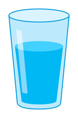 Icon of a transparent glass with water, on a white background. EPS10 Vector illustration