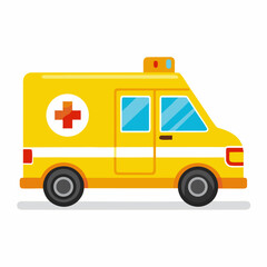 ambulance car isolated on white background, Eps file. 