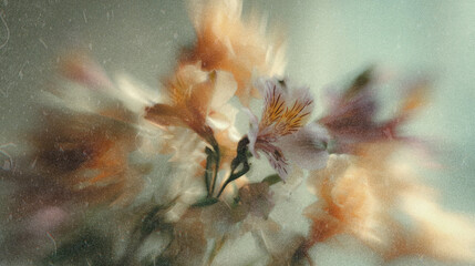 Soft Blurred Y2K Florals Vintage abstract floral background
