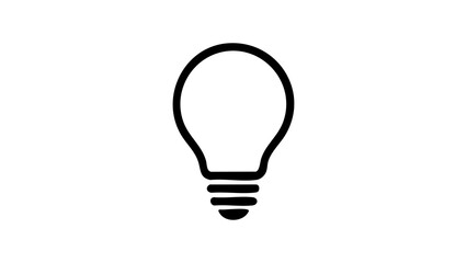 Classic Black Light Bulb Outline Icon Transparent PNG