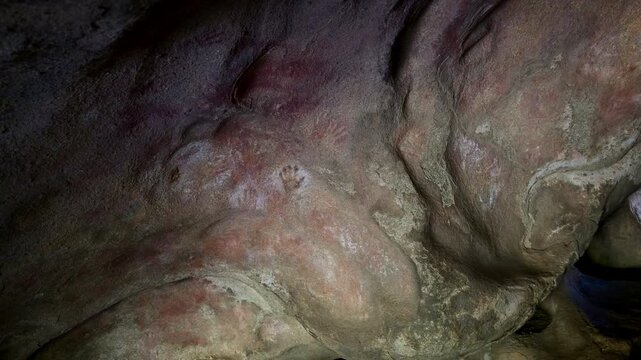 aboriginal rock paintings of Mulkas cave, Western Australia.