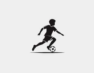 Obraz premium Kid soccer player logo design inspiration silhouette vector on white background.