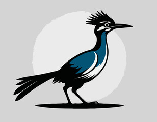 Roadrunner vector illustration. Roadrunner silhouette vector illustration