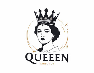 Queen Emperor logo vector design isolated on white background.
