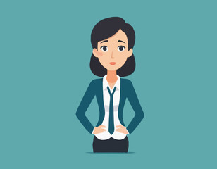 Cartoon Office Worker Shrugging Shoulders While Standing in a Casual Pose Vector Illustration