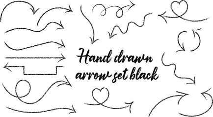 Hand drawn arrow set black
