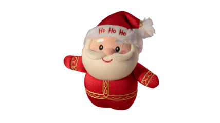 Cheerful Christmas Santa doll with a happy face and a festive hat.