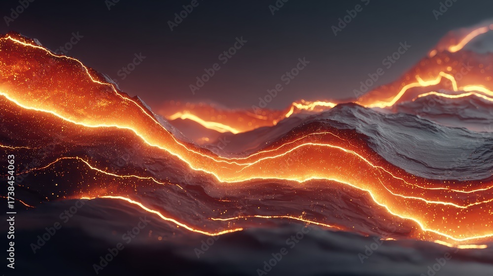 Canvas Prints flowing molten lava abstract background with glowing elements