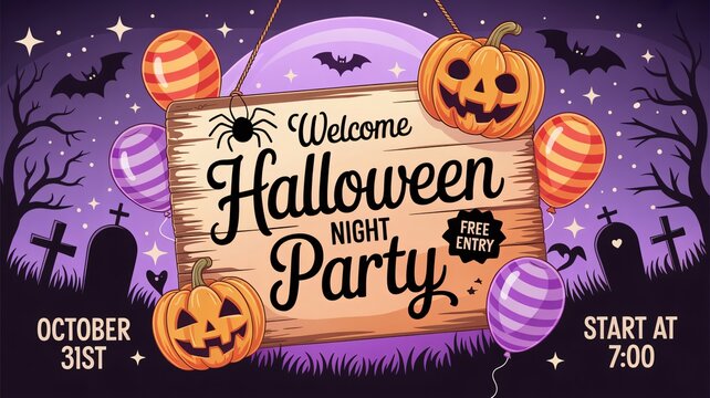Get ready for a spine chilling Halloween Night Party on October 31st starting at 7:00 with free entry and spooky fun!