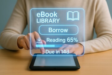 Digital reading experience online library ebook interaction home office user-centric technology engagement