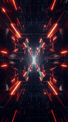 Futuristic abstract techno background with sacred geometry and neon lights
