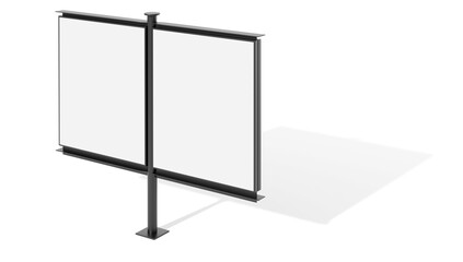 Blank advertising board isolated on white. Mockup for design . 3d Render
