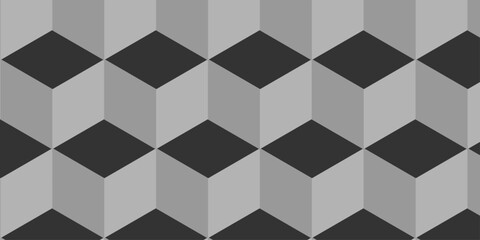 Structure black and gray block box cube seamless pattern grid vintage surface triangle web monochrome square texture white overlap cubic background.	