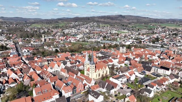 Lemgo aerial of Germany small town living