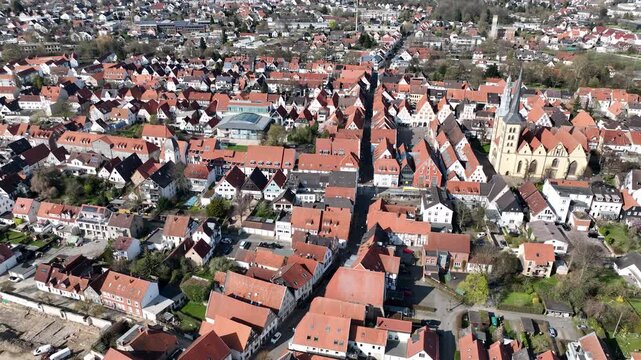 Aerial view of Lemgo town during the day