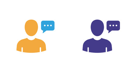 Two abstract figures engaged in a conversation with speech bubbles