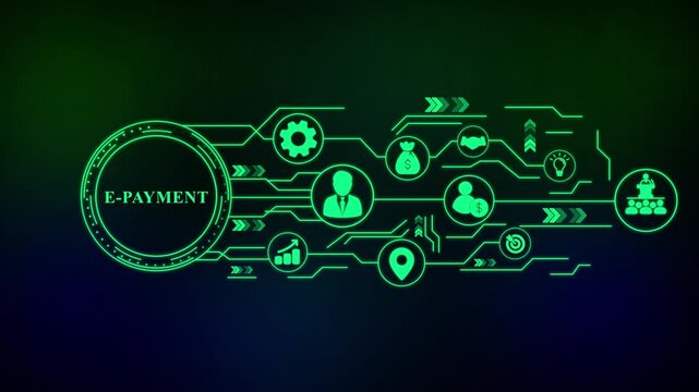 E- Payment Technology Network Concept e-payment electronic payment . Business, technology, internet and networking concept.