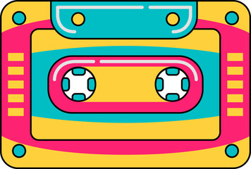 Naklejka premium 90's technology vector illustration