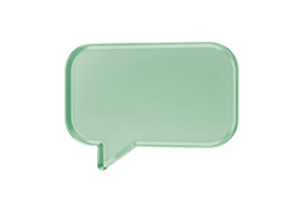 Mint green speech bubble PNG isolated on transparent background, communication and message icon for social media and web design