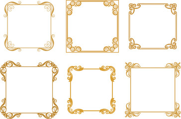 collection Flat vector Ornamental decorative frames